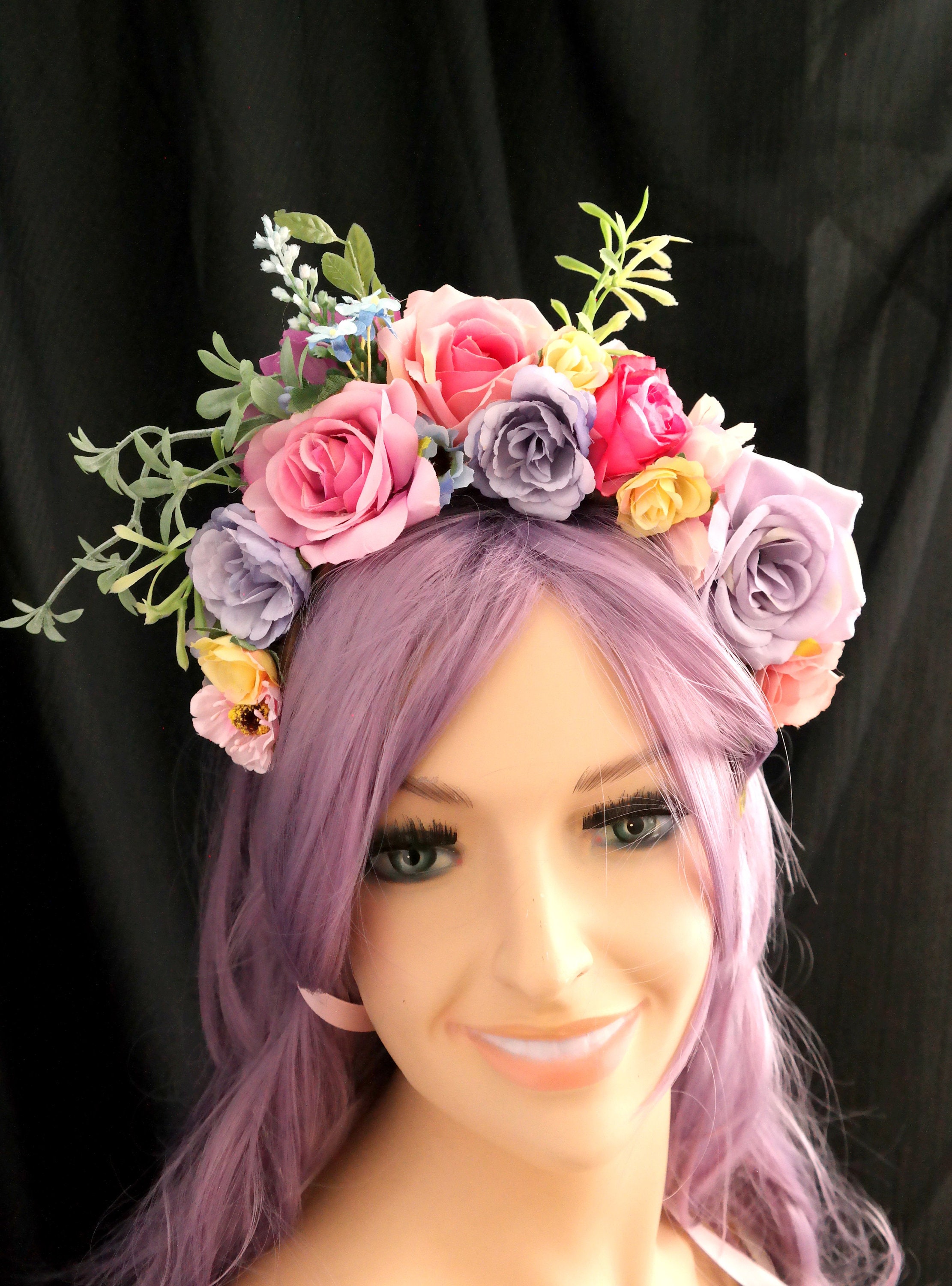 Couronne Fleur Cheveux Bohême Multicolore - Serre-Tête Floral Pour Mariage Festival