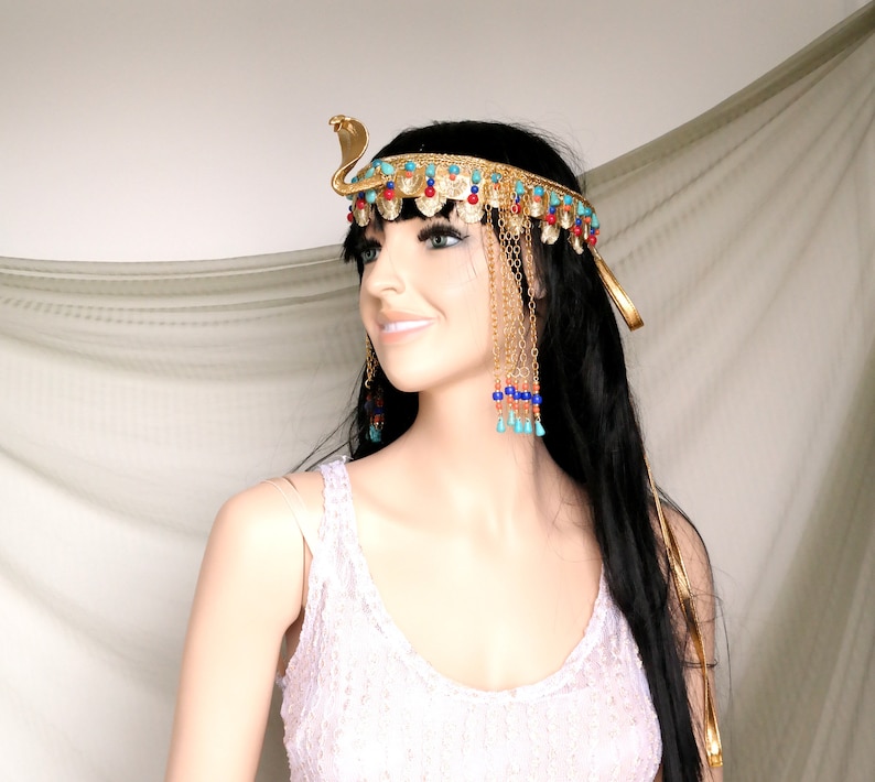 Egyptian Headpiece Egyptian Goddess Crown Gold Headdress Etsy Israel