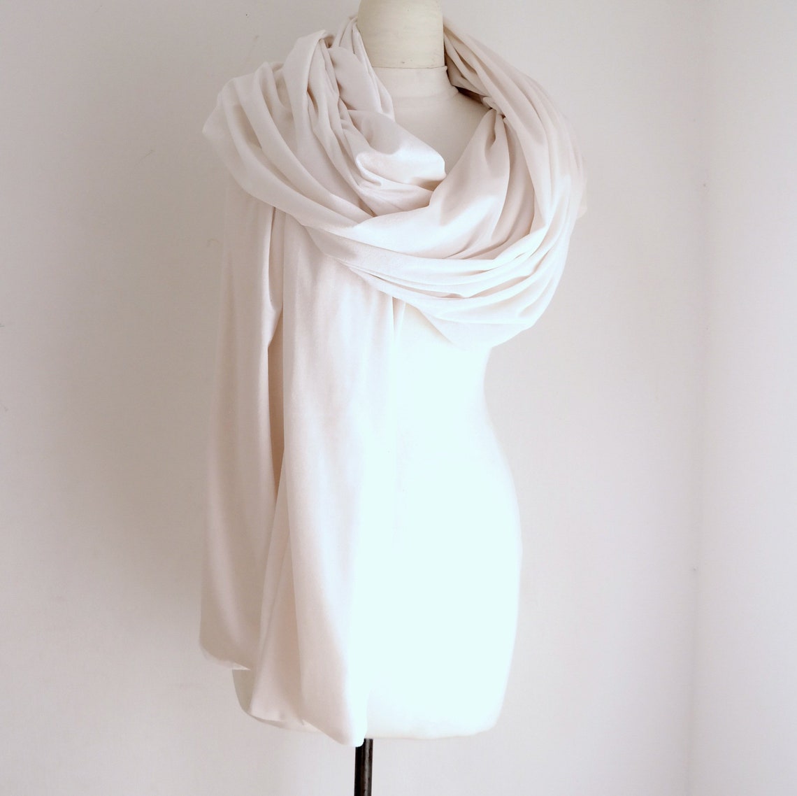 Cream color Velvet Shawl Large Velvet Shawl Women shawl | Etsy