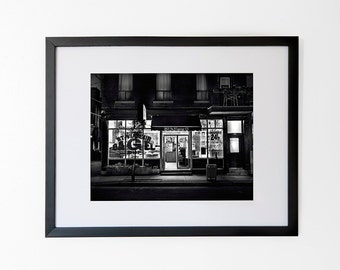 Saint-Viateur Bagel Shop - Quirky Montreal - Black & White Art Print with Mat, 11x14 in or 8x10 in