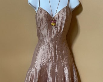 VINTAGE Betsey Johnson Y2K dress, rose gold, champaign crush