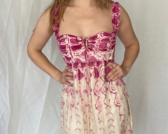 RETRO y2k Betsey Johnson flowy beach summer dress 100% silk