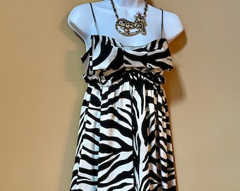 VINTAGE Betsey Johnson tiger print dress 100% silk