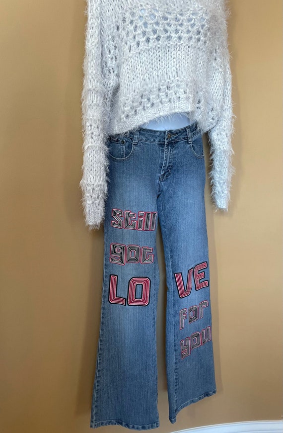 VINTAGE 90s y2k Platinum Plush 'LOVE' women's Jean