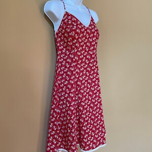 VINTAGE Betsey Johnson, sweet summer dress, red with white nautical pattern image 4