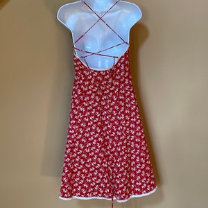 VINTAGE Betsey Johnson, sweet summer dress, red with white nautical pattern image 6