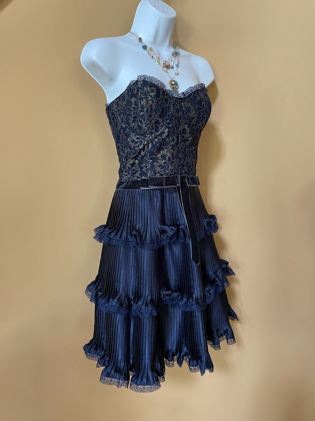 light blue lace dress midi self-portrait - Blue Flower Lace Midi Dress