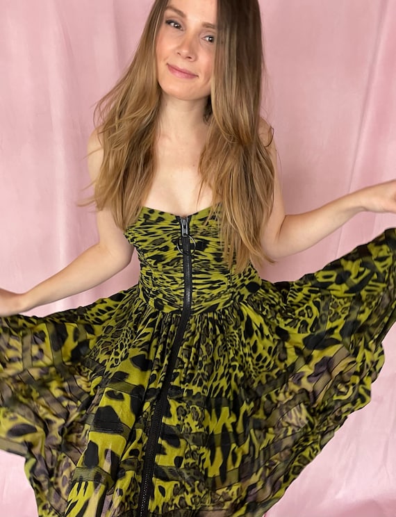 neon green leopard print dress Hush Green Neon Leopard Dress main image 0