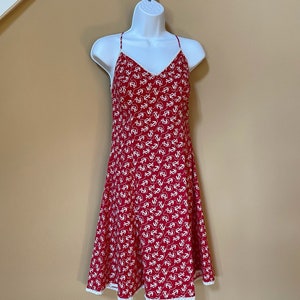 VINTAGE Betsey Johnson, sweet summer dress, red with white nautical pattern image 5