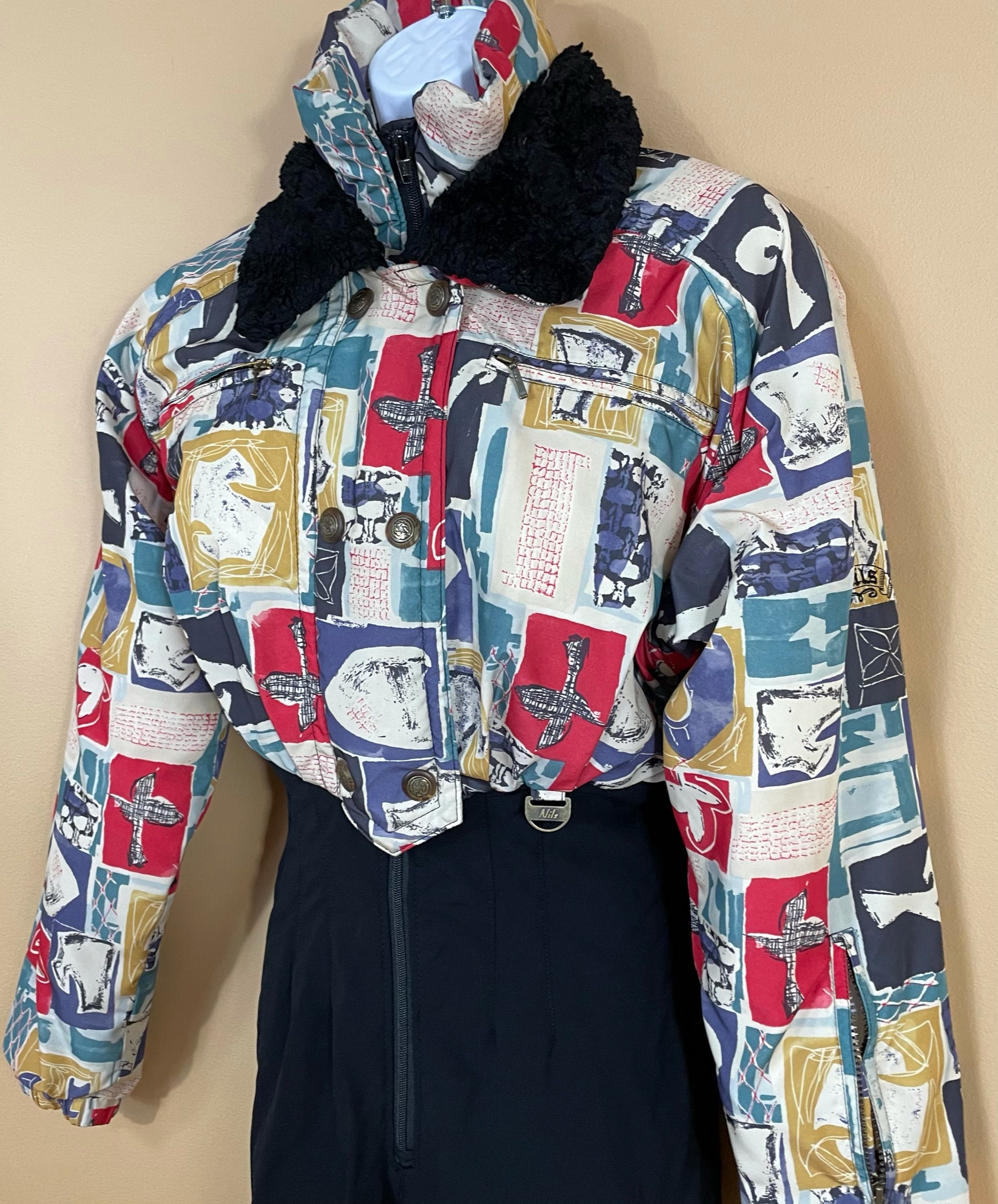 One Piece NILS Womens Vintage Retro 80s 90s Ski Snowboard Snow Bib Suit  Size 10 - $131 - From Danielle