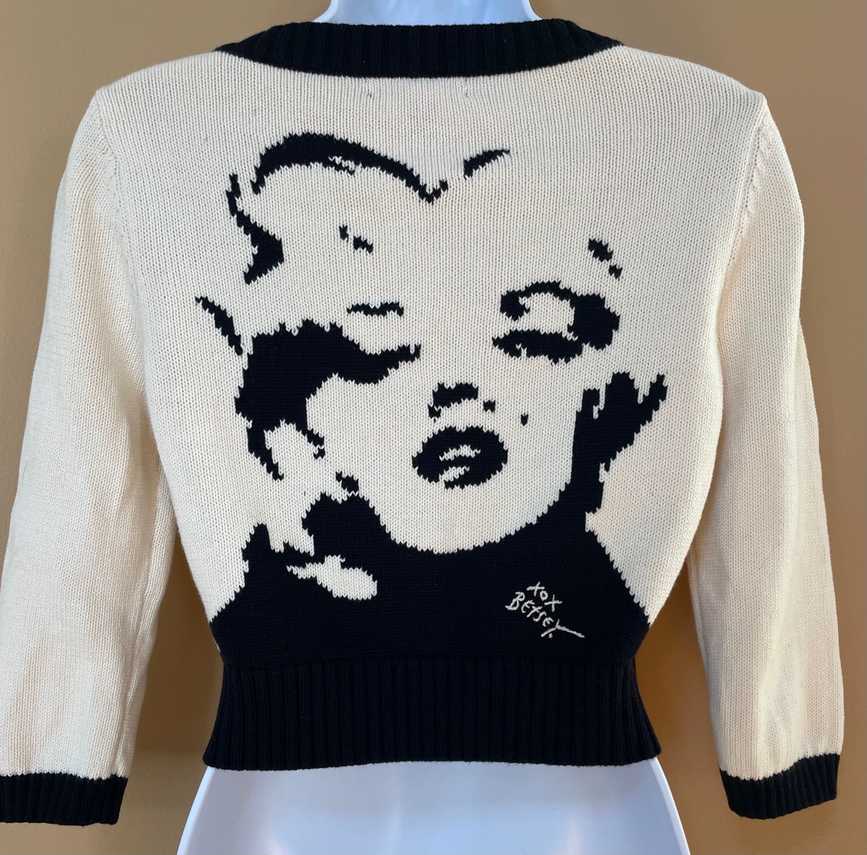 VINTAGE Betsey Johnson Marilyn Monroe Cardigan Sweater