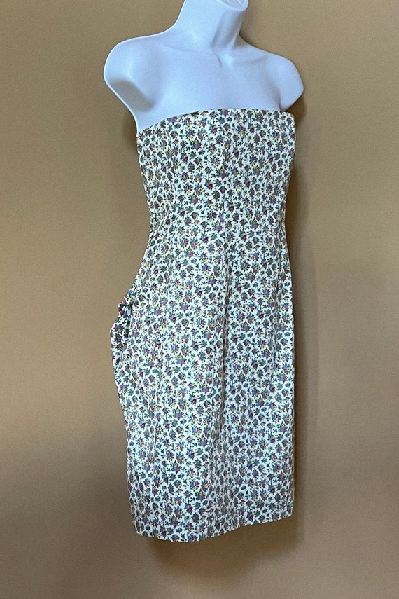 VINTAGE Betsey Johnson strapless floral dress