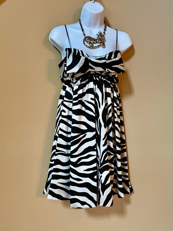 VINTAGE Betsey Johnson tiger print dress 100% silk - image 6
