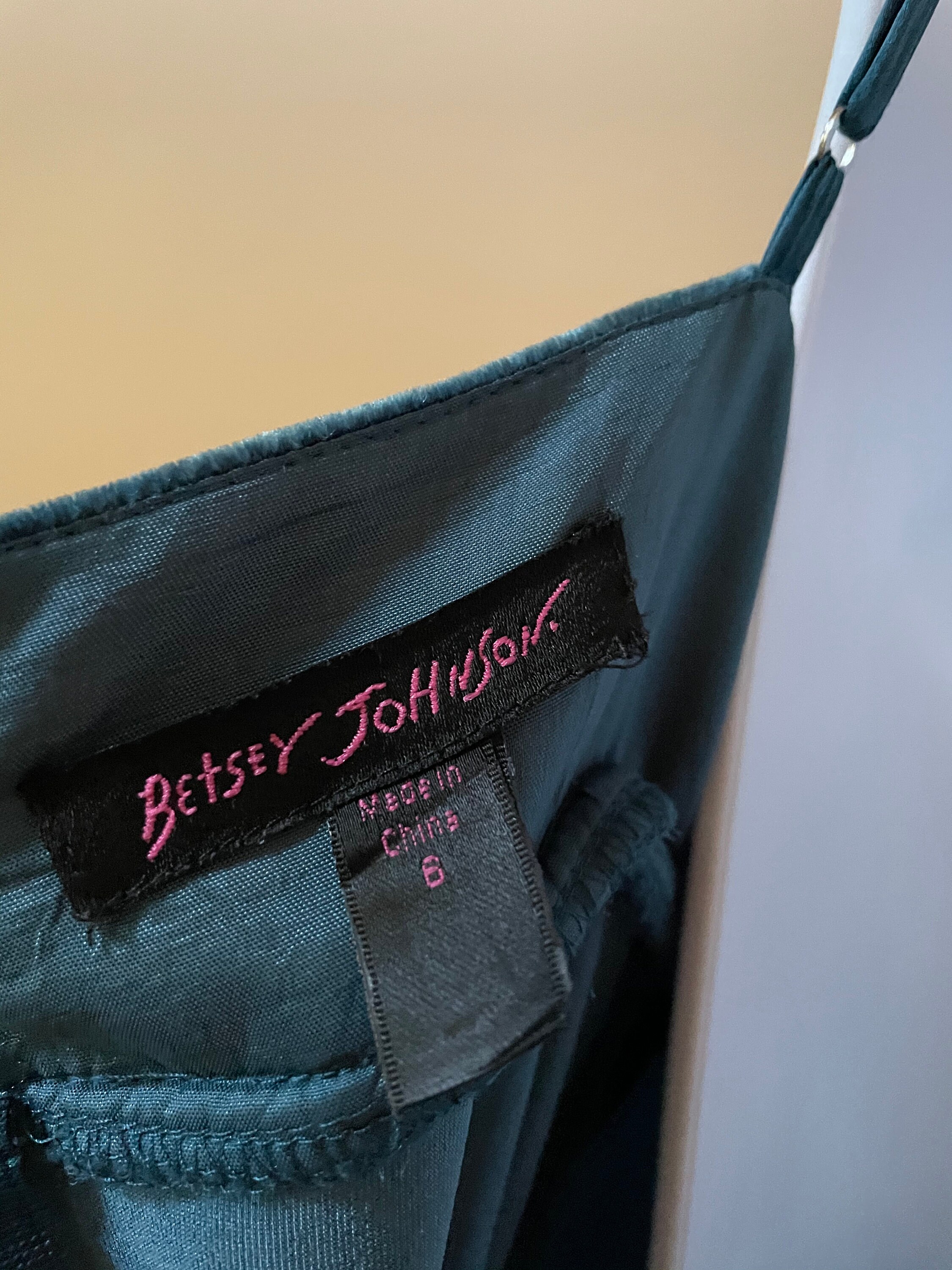 VINTAGE 90s Betsey Johnson Emrald Green Crushed Velvet Dress - Etsy