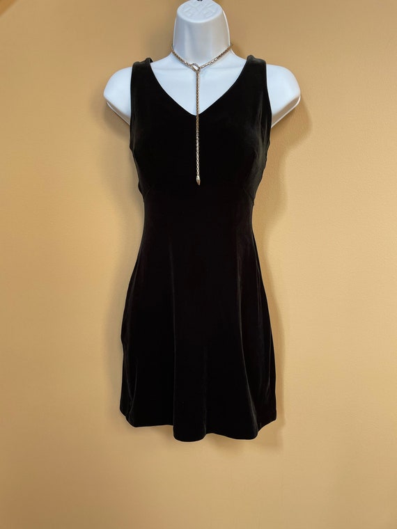 VINTAGE Betsey Johnson black velvet dress