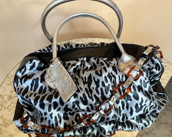 Vintage Betsey Johnson Handbag white leopard print