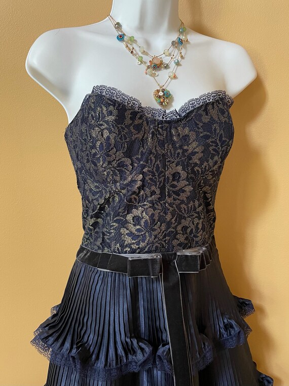 VINTAGE Betsey Johnson Dress Strapless Navy Blue Tiered, Mint Condition -  Etsy