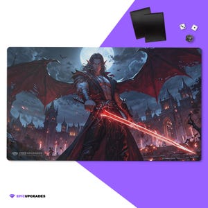 Vampire Playmat | 24&quot;x14&quot; Magic the Gathering Inspired Tribe Artwork MTG Card Mat TCG Gift