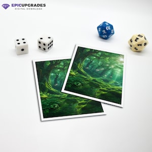 Digitale download | Bos geïnspireerde aangepaste kunst voor MTG mouwen | 2,5" x 3,5" JPG Art Green Magic the Gathering (geen fysiek product)