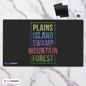 The Spectrum - Playmat Magic the Gathering 24&quot;x14&quot; Unique Lands Artwork Custom MTG Card Mat Accessory