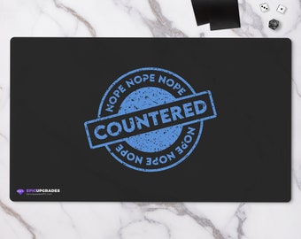 Stamp of Disapproval - Playmat - Magic the Gathering Blue Control Player 24"x14" MTG Counterspell Card Mat Accessory