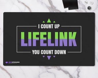 Lifelink Playmat - Magic the Gathering Player 24"x14" Funny Keyword Custom MTG Card Mat Minimalist Gift Accessory