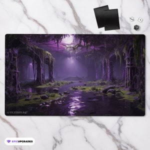 Verdant Catacombs Reimagined Playmat - Fantasy Land Series | 24&quot;x14&quot; Golgari Magic the Gathering Green Black Player Artwork  MTG Gift