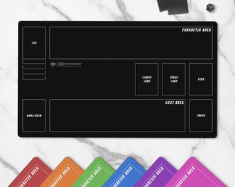 One Piece Playmat for OP TCG Players - 24"x14" Minimal Playmat with Zones - Card Mat Accessories, Card Game Play Mat Gift