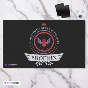 Tapis de jeu Phoenix Life - Magic the Gathering Mono Red Arclight Deck 24 x 14 po, tapis de cartes MTG personnalisé