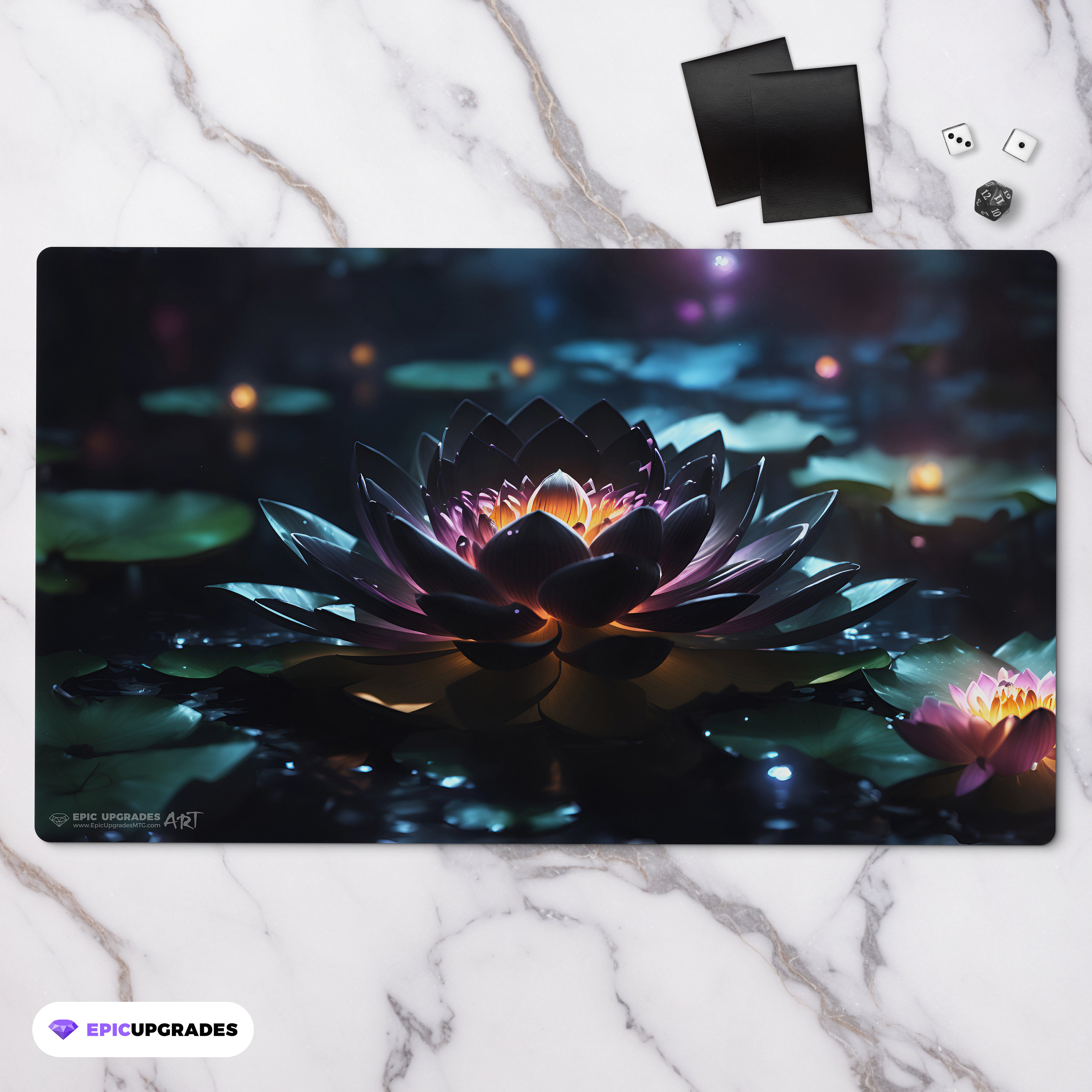 Black Lotus Inspired Playmat Iconic Wonders 24x14 Reimagined Card 