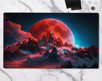 Blood Moon Inspired Playmat - Iconic Wonders | 24"x14" Reimagined Card Artwork Magic the Gathering MTG Play Mat
