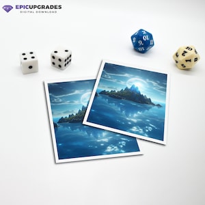 Digitale download | Eiland geïnspireerde aangepaste kunst voor MTG-hoezen | 2,5" x 3,5" JPG Art Blue Magic the Gathering (geen fysiek product)