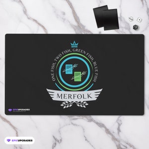 Tropical Merfolk Life (UG) Playmat - Magic the Gathering Modern 24&quot;x14&quot; Fish Custom MTG Card Mat