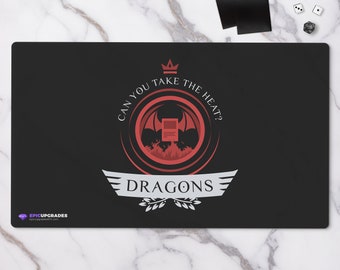 Tapete de juego Dragon Life - Magic the Gathering de 24" x 14" con dragones tribales, tapete personalizado para cartas de jugador MTG