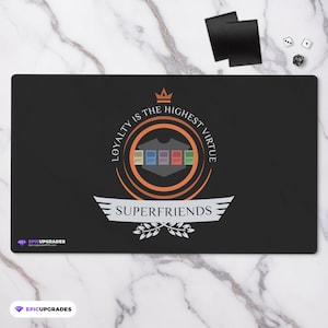 Superfriends Life Playmat - Magic the Gathering Planeswalkers 24&quot;x14&quot; Custom MTG Card Mat