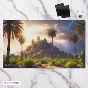 Abzan Triome Playmat - Fantasy Land Series | 24"x14" Magic the Gathering White Black Green Commander Player Artwork MTG Gift