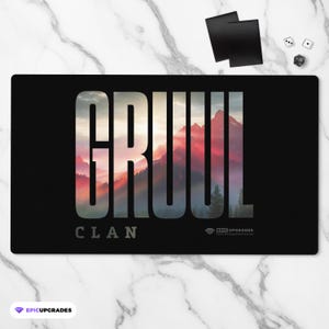 Gruul Clan Playmat for MTG Player Gift for Magic the Gathering Custom Card Mat Forest Mountain Artwork Green Red Mana