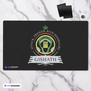 Commander Gishath Playmat - Magic the Gathering 24&quot;x14&quot; Tribal Dinosaurs Suns Avatar Custom EDH MTG Card Mat