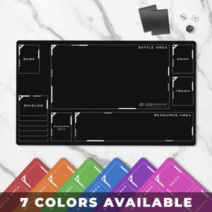 Gundam Card Game Playmat with Zones - 24&quot;x14&quot; Unofficial Card Mat for GCG Accessory Gift for TCG Player Minimalist Play Mat