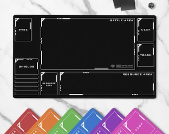 Gundam Card Game Playmat with Zones - 24"x14" Unofficial Card Mat for GCG Accessory Gift for TCG Player Minimalist Play Mat
