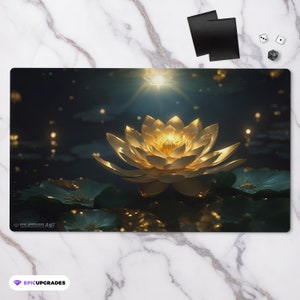Gilded Lotus Inspired Playmat - Iconic Wonders | 24&quot;x14&quot; Reimagined Card Artwork Magic the Gathering MTG Play Mat