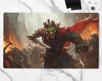 Goblin Commander Playmat – 24"x14" MTG Mat for Goblin Archetype Krenko Mob Boss Magic the Gathering Fans