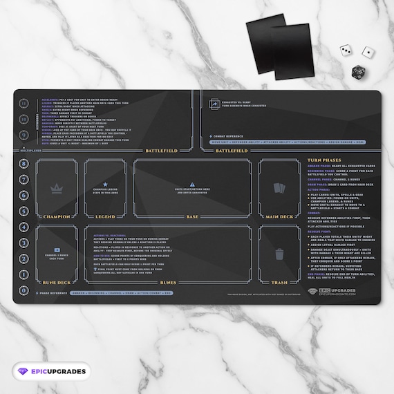 Riftbound Playmat for Beginners - 24"x14" Unofficial Learning Mat with Zones | Learn Riftbound Faster | Card Game Gift Accessory