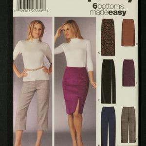 May include: Simplicity sewing pattern 5259 featuring six bottom designs. The pattern includes options for skirts and pants. The cover shows illustrations of the finished garments and the text "6 bottoms made easy."