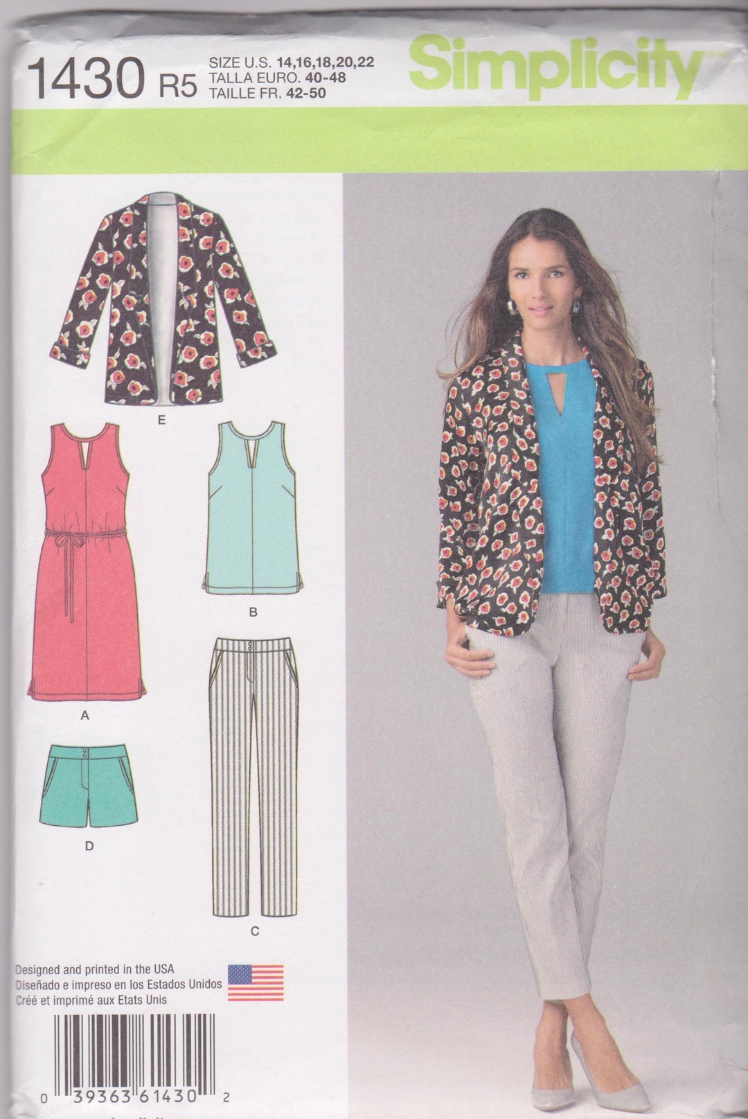 Simplicity Uncut Top/pants/shorts/dress/jacket Pattern 1430 - Etsy