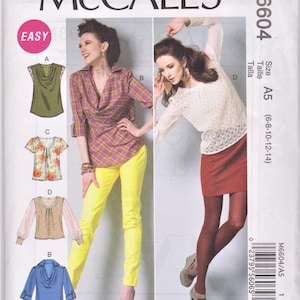 McCall&#39;s M6604 Uncut Top Pattern Sizes 6-8-10-12-14