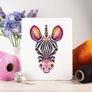 Cebra punto de cruz Etsy Espa a