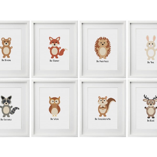 Woodland Animals Cross Stitch Pattern | Quote Cross Stitch | Nursery Cross Stitch | Beginners Cross Stitch | Needlework Pattern