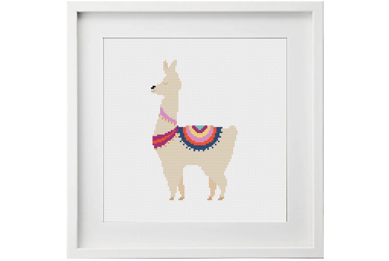 Llama Cross Stitch Pattern Alpaca Cross Stitch Animal Cross Stitch Nursery Cross Stitch Beginners Cross Stitch Needlework Pattern image 3