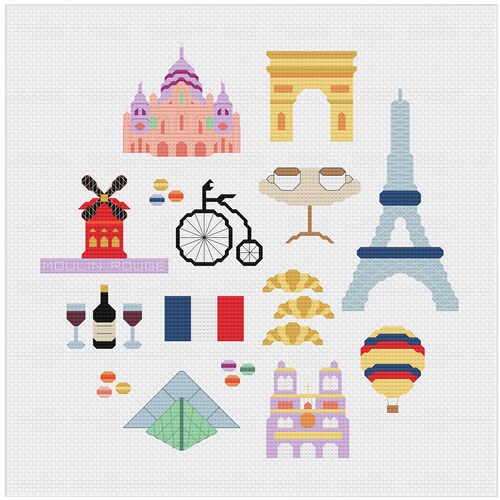Paris Cross Stitch Pattern France Cross Stitch Landscape Etsy UK
